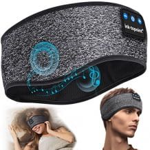 Stirnband Schlafkopfhörer mit Bluetooth 5.2, ultradünnen HD Stereo Lautsprechern und bis zu 10 Stunden Spielzeit.
