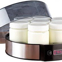 Digitaler Joghurtbereiter mit Zeitschaltuhr und LED Display. Inkl. 7 Portionsgläsern. Für alle Milch-Sorten geeignet.