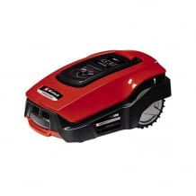 Robot rasaerba con batteria di sistema Einhell PXC per giardini fino a un massimo di 1.200 metri quadrati. Funzionamento tramite app o display LCD sul dispositivo. Accessori di installazione inclusi.