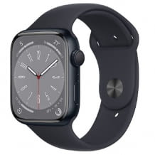 Apple Watch Series 8 mit GPS, Unfallerkennung mit SOS, EKG, Pulsmessung und Schlaftracking mit 45 mm Retina-Display.