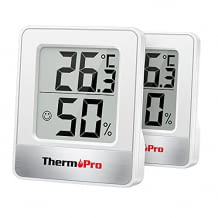 Mini Thermo-Hygrometer 2er Set Innen Thermometer - Hygrometer Temperatur und Luftfeuchtigkeitsmessgerät mit Raumklima-Indikator