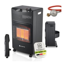 Mobile Gasheizung in elegantem Schwarz mit 4200 W Power, Druckregler & Schlauch