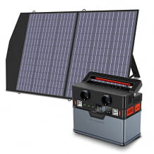 Tragbare Powerstation 288Wh/ 78000mAh mit Solarpanel zum Aufstellen mit 100W, faltbar und mit verstellbarer Halterung.