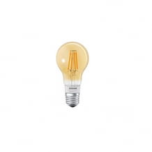 Dimmbare LED-Lampe im Filament-Design und edler Gold-Optik. Mit Bluetooth kompatibel, warmweiß.