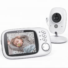 Babyphone mit Kamera, 3.2" Digital LCD Bildschirm, VOX, Infrarot-Nachtsicht, Temperaturüberwachung und Gegensprechfunktion.