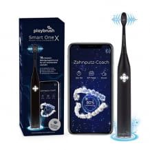 Elektrische Schallzahnbürste mit smarter Mundhygiene-Coaching-App, Andruckkontrolle, Timer, 4 Putzprogrammen & 3 Wochen Akkulaufzeit.