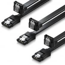 Datenkabel für störungsfreie, schnelle 6 GBit Datenübertragung. Im Set enthalten sind 3 Kabel mit einer Länge von 50cm.1x Gerade 1x 90° L-Type Stecker.