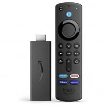 Full HD Fire TV Stick von Amazon mit HDR, Dolby Atmos Audio und Alexa-Sprachfernbedienung der 3. Generation.