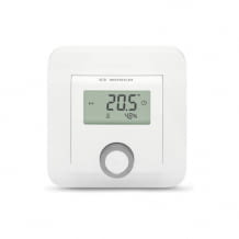 Raumthermostat für Fußboden-Heizungen mit kabelgebundener Steuerung. Mit Fernzugriff, Zeitschaltung und Sprachsteuerung.