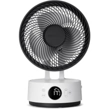 Tischventilator mit austauschbarem Akku, 12 Geschwindigkeitsstufen, Ein/Aus-Timer, smartem ECO-Modus, Nachtmodus