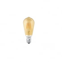 Stylische und dimmbare LED-Lampe als Retro Edison-Version im Filament-Design und edler Gold-Optik