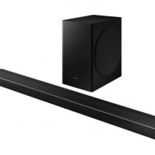 Soundbar with Dolby Digital and DTS support. Supports 4K playback devices such as Blu-ray players with HDR10 +