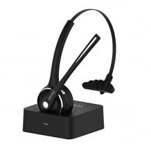 Gutes Bluetooth Headset mit Mikrofon, Geräuschunterdrückung und HD-Sound. Inkl. Multipoint-Unterstützung und Stumm-Funktion.