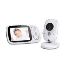 Babyphone mit HD-Bildschirm, Infrarot-Nachtsicht und Gegensprechfunktion. Inkl. Raumtemperaturkontrolle.