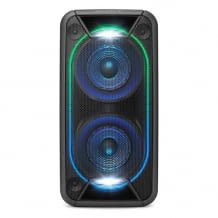 Leistungsstarkes One Box Soundsystem mit extra Bass, Lichteffekten und bis zu 16 Stunden Akkulaufzeit. Mit Unendlichkeits-Spiegel.