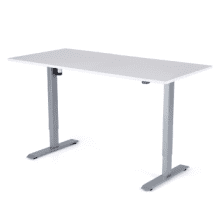 Höhenverstellbarer Schreibtisch mit 2-fachen Beinen, Single-Motor, ergonomischem Sitz und verstellbar von 71 cm bis 121 cm.