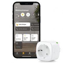 Smarter Zwischenstecker für die Messung des Stromverbrauchs und einfacher Steuerung per Smartphone sowie Sprachassistenten.