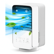 4 in 1 Mobiles Klimagerät mit 60/120° Oszillation, LED-Licht, 3 Geschwindigkeitsstufen und für Zuhause sowie Büro geeignet.