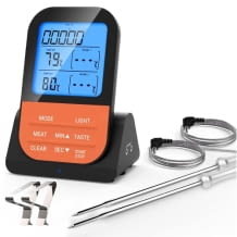 Grillthermometer mit LCD-Bildschirm, Bluetooth-Verbindung bis 80 Meter, zwei Sonden