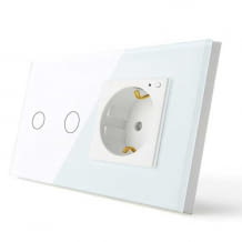 Smarter WLAN Lichtschalter mit Steckdose für die smarte Steuerung. Elegantes Design.