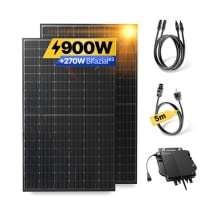 Top Starter-Paket mit 800 W Wechselrichter, zwei 450 W Solarmodulen, Anschlusskabeln und App mit deutschem Server