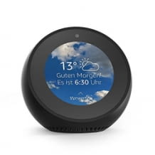 Echo Spot bietet Ihnen alles, was Sie an Alexa lieben – in einem stylischen und kompakten Design.