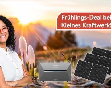 Bei Kleines Kraftwerk gibt es ein Balkonkraftwerk Set mit Speicher für nur 1.169 Euro