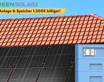 Im Sale bei Greensolar gibt es eine 10 kWp-Solaranlage mit Speicher für unter 9.00 0 Euro