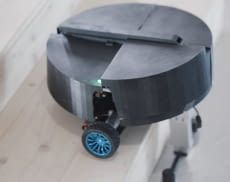 Das Treppensteigsystem von StairRobotics lässt sich in Saugroboter mit herkömmlicher Größe integrieren.