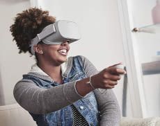 Oculus GO ist wahlweise mit 32 oder 64 Gigabyte Speicherplatz für Spiele, Fotos und Videos erhältlich