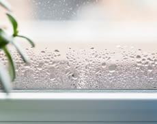 Kondenswasser bildet sich innen am Fenster in kalten Jahreszeiten