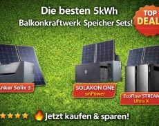 Wir zeigen welche Balkonkraftwerk Sets mit 5kWh Speicher es gibt