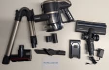 Der Mova S2 mit all seinem Zubehör.