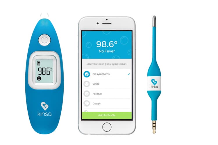 Das Kinsa Smart Thermometer mit Smartphone-Schnittstelle