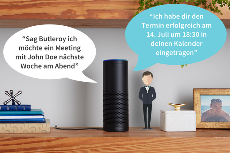 Butleroy Alexa Skill plant Termine mit Google-Diensten