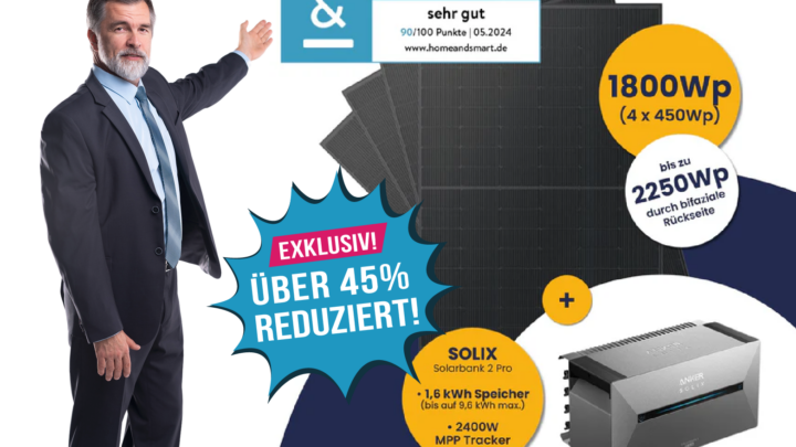 Juni Knaller: 1.800W Balkonkraftwerk + Speicher mega günstig