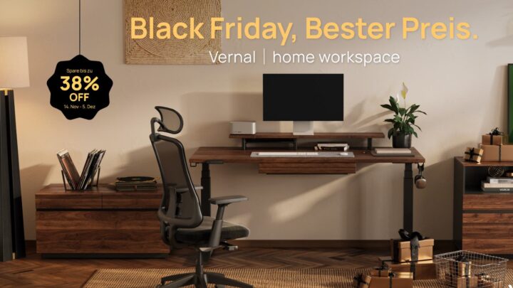 Vernal Black Friday 38% Rabatt: Stehschreibtische & Bundles