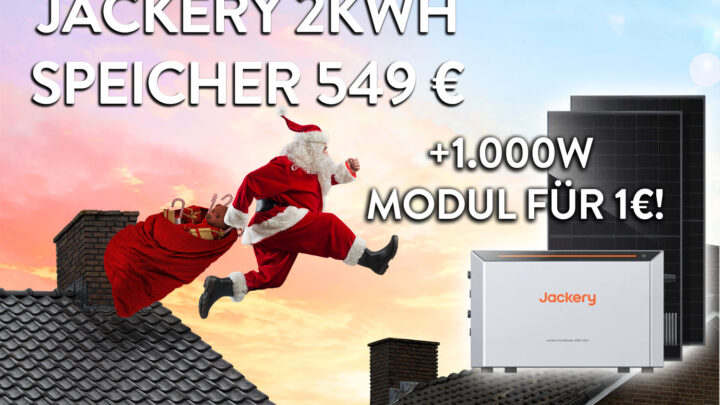 Jackery 2kWh Speicher 549€–für 1€ 1.000W Balkonkraftwerk on top!