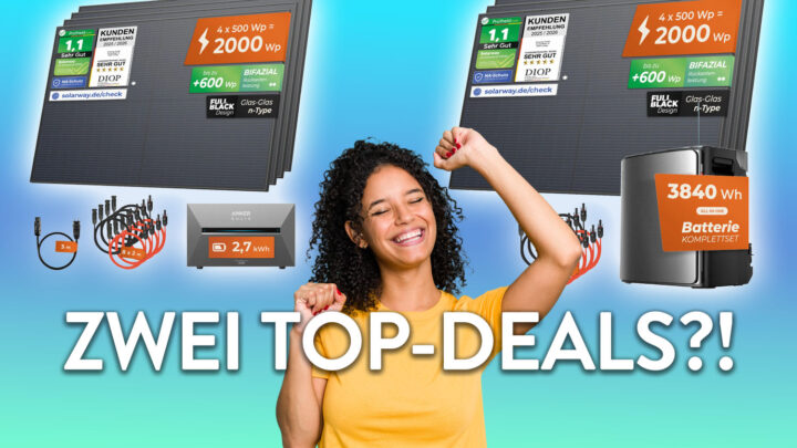 2.000 Watt Balkonkraftwerk: Mit 2,7 kWh oder 3,84 kWh Speicher