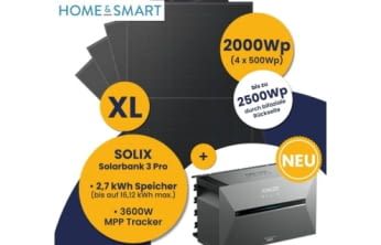 2.000 Watt Balkonkraftwerk mit Anker SOLIX 3