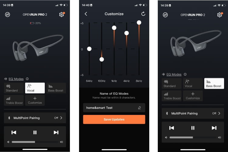 In der App konnten individuelle Einstellungen vorgenommen werden In der App konnten individuelle Einstellungen vorgenommen werden