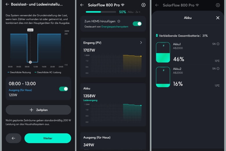 Meist lässt sich per App die Energieverteilung präzise steuern und überwachen Meist lässt sich per App die Energieverteilung präzise steuern und überwachen