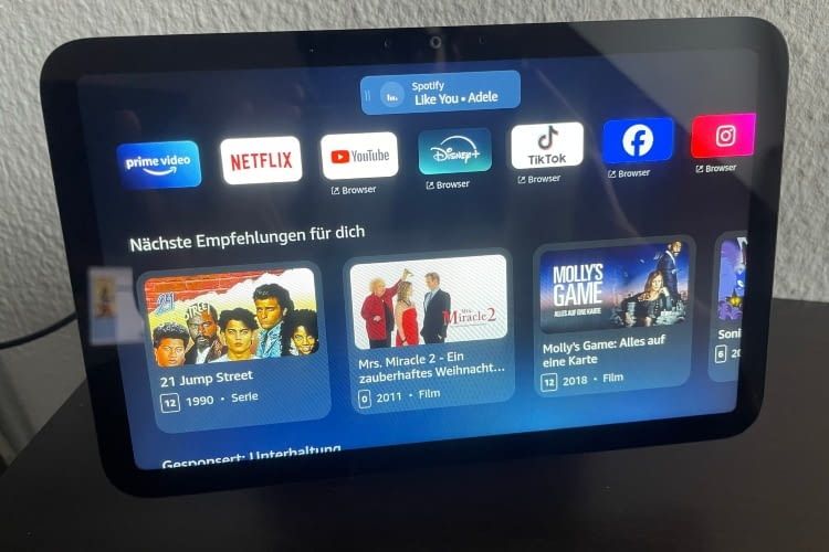 Schade: Nur Netflix und Prime Video sind als Apps auf dem Echo Show 8 installiert Schade: Nur Netflix und Prime Video sind als Apps auf dem Echo Show 8 installiert