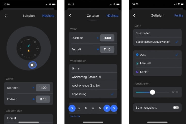 Die Zeitplan-Funktion war besonders praktisch beim Dreo smart Luftbefeuchter Die Zeitplan-Funktion war besonders praktisch beim Dreo smart Luftbefeuchter