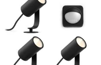 Philips Hue LED Spot Lily Basis Kit (3er-Set) + Philips Hue Outdoor Sensor