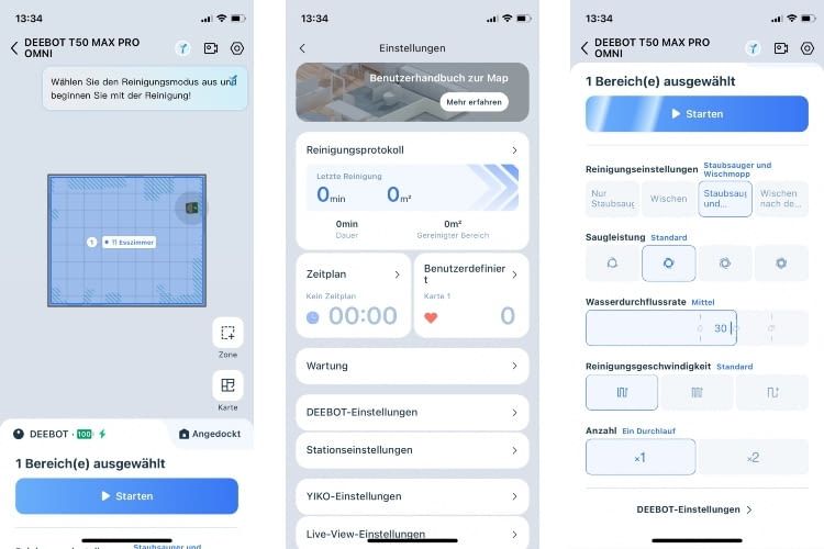 Die ECOVACS HOME App ist sehr nutzerfreundlich Die ECOVACS HOME App ist sehr nutzerfreundlich
