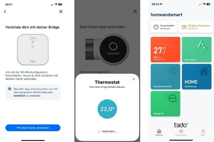 Nach der Einrichtung profitieren Nutzer von der sehr übersichtlichen tado App Nach der Einrichtung profitieren Nutzer von der sehr übersichtlichen tado App