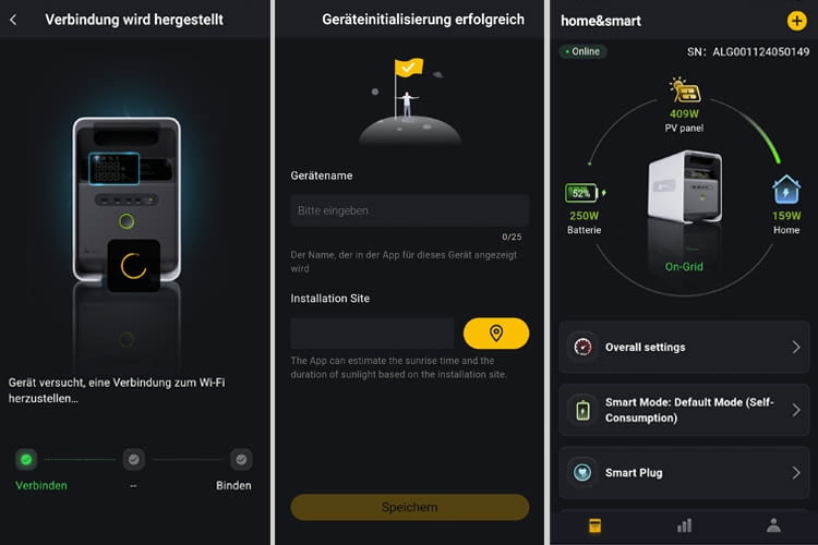 Hier sind einige der App-Einrichtungs- und Konfigurationsmodi zu sehen Hier sind einige der App-Einrichtungs- und Konfigurationsmodi zu sehen
