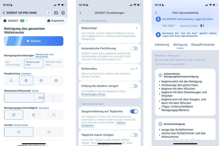 Die ECOVACS HOME App ist übersichtlich und überzeugte uns im Test Die ECOVACS HOME App ist übersichtlich und überzeugte uns im Test