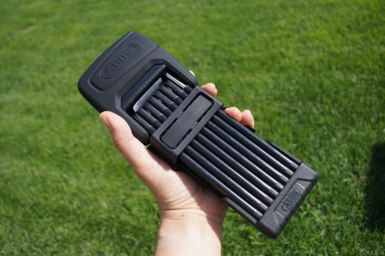 Das ABUS BORDO One in zusammengefalteten Zustand Das ABUS BORDO One in zusammengefalteten Zustand